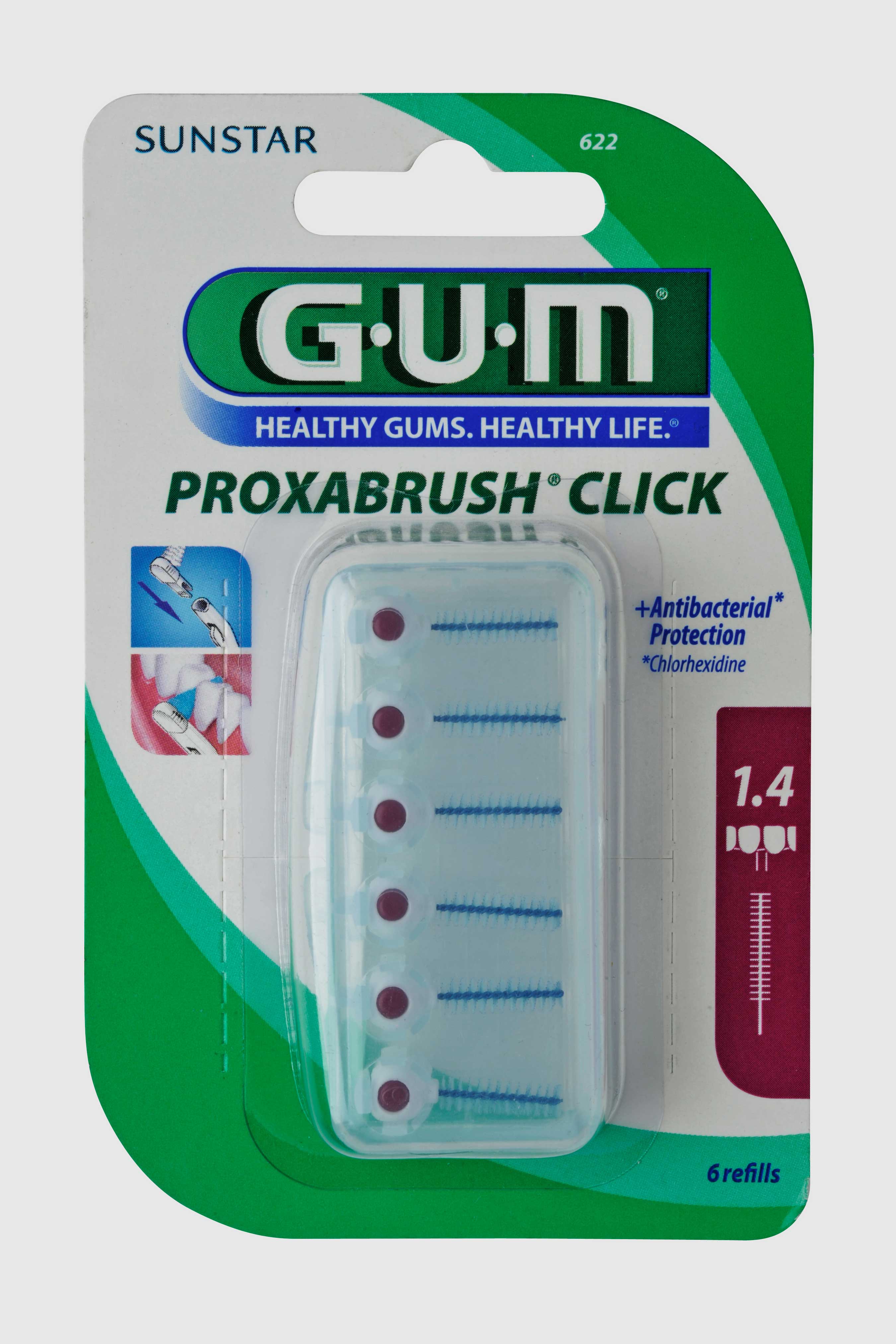 GUM Proxabrush Click Refill Cylindrical (6)